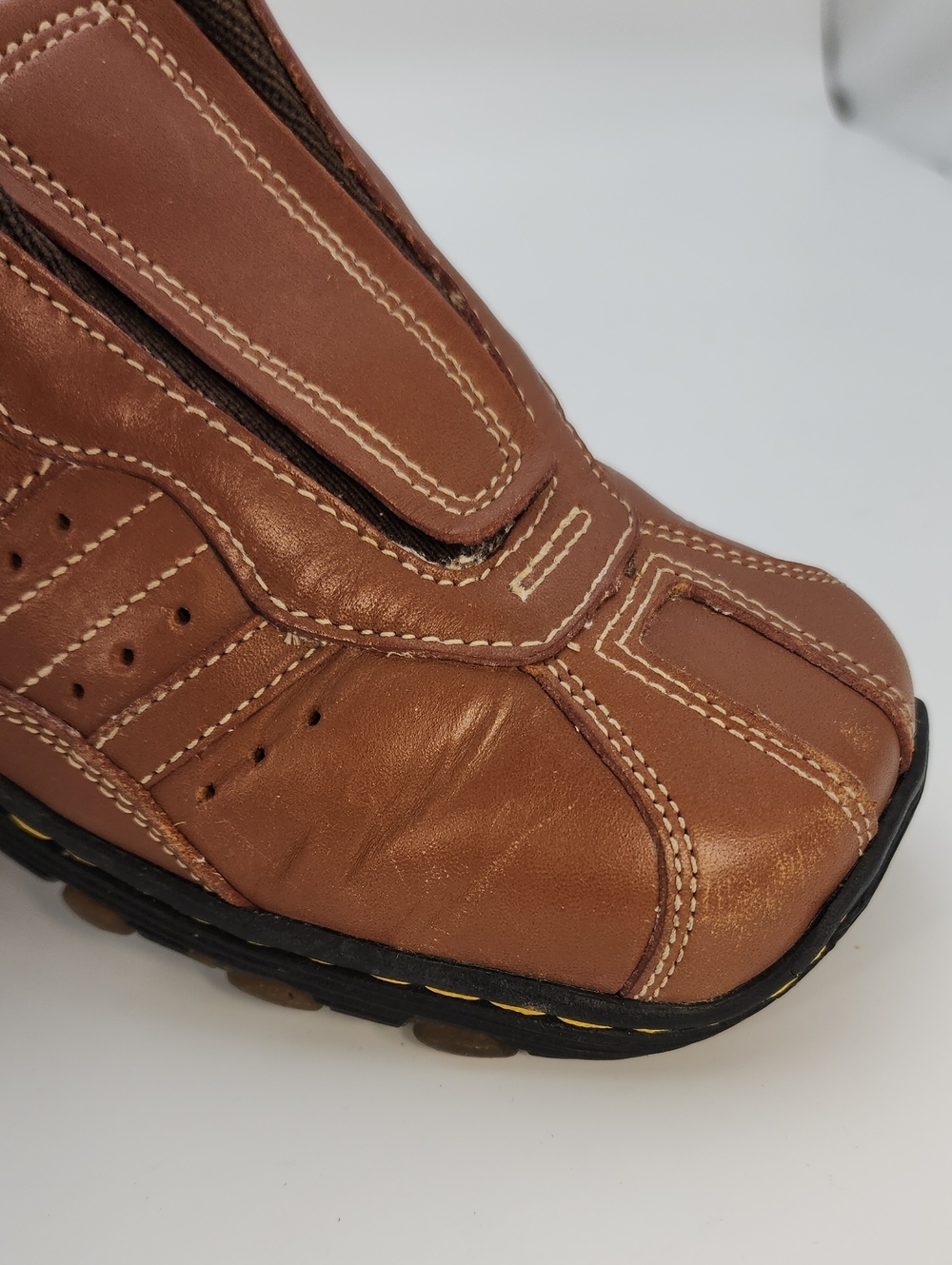 Dr. Martens 8B02 Brown Leather Square Toe Clog Mules 38/7  Y2K Grung - Picture 6 of 13